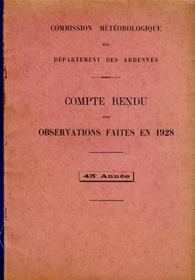 Commission météorologique du département des Ardennes 1928