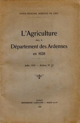 L'agriculture dans le département des Ardennes en 1928