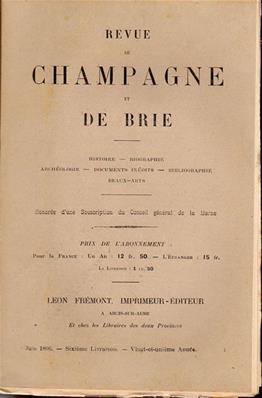 Revue de Champagne et de Brie juin 1896