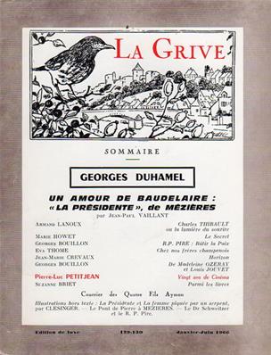 La Grive N° 129 / 130, janvier 1966