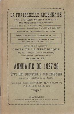 La fraternelle ardennaise annuaire 1927-28