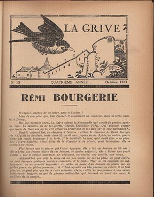 La Grive N° 13 à 24, 1931-1934