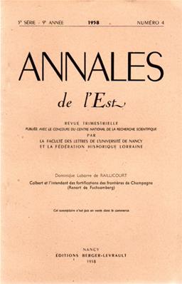 Annales de l'Est 1962 N° 2