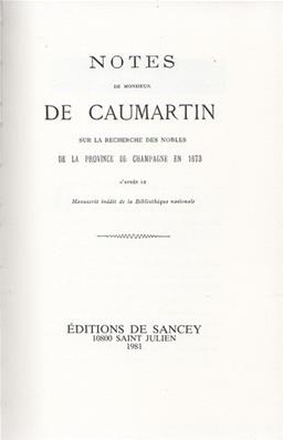 Notes secrètes de Monsieur de Caumartin