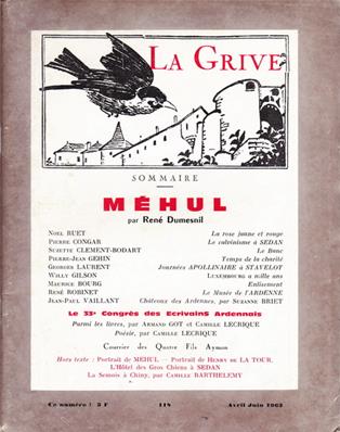 La Grive N° 118, Méhul