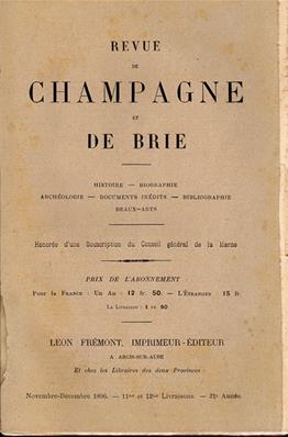 Revue de Champagne et de Brie novembre 1896