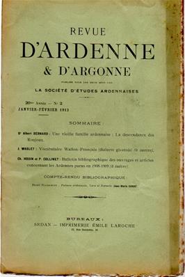 Revue d'Ardenne et d'Argonne 1913 N° 2