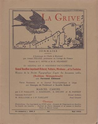 La Grive N° 86, mai 1955