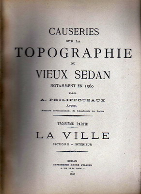 Causeries sur la topographie du Vieux Sedan: la ville B