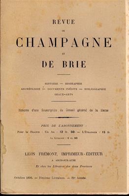 Revue de Champagne et de Brie octobre 1896