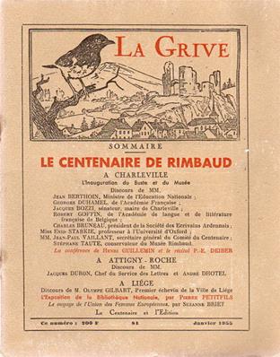 La Grive N° 84, janvier 1955