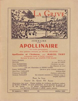 La Grive N° 95, juillet 1957