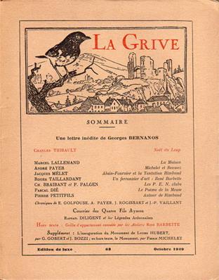 La Grive N° 63, édition de luxe