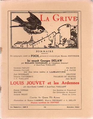 La Grive N° 71, octobre 1951