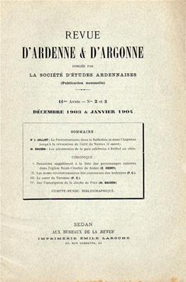 Revue d'Ardenne et d'Argonne 1903 N° 2 / 3