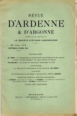 Revue d'Ardenne et d'Argonne 1909 N° 6