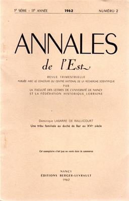 Annales de l'Est 1958 N° 4