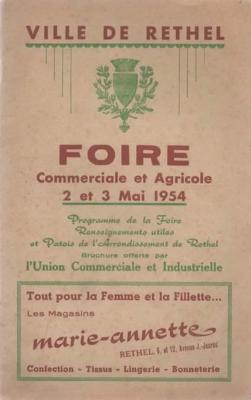 Foire commerciale et agricole de Rethel 2 et 3 mai 1954