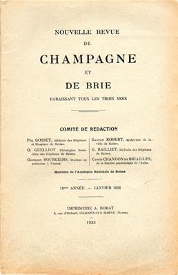 Nouvelle Revue de Champagne et de Brie janvier 1933