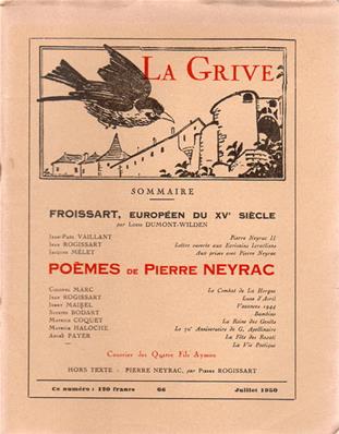 La Grive N° 66, juillet 1950