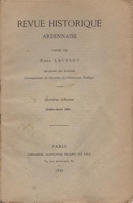 Revue Historique Ardennaise 1896 juillet aout