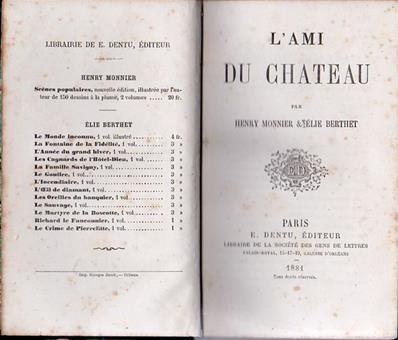 L'ami du château, Henry Monnier et Elie Berthet