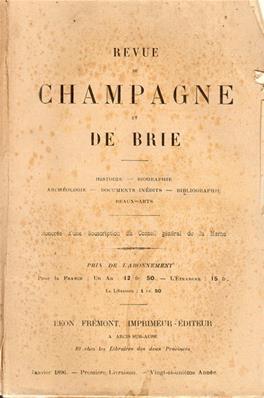 Revue de Champagne et de Brie janvier 1896
