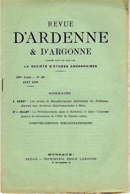 Revue d'Ardenne et d'Argonne 1906 N° 10