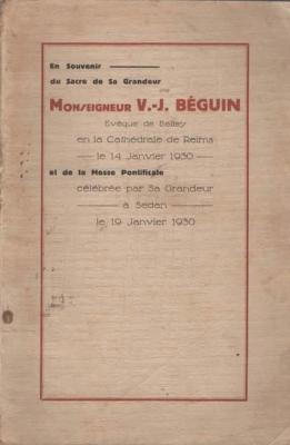 En souvenir du sacre de sa Grandeur Monseigneur V.J. Béguin