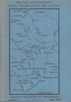 Revue universitaire des Marches de l'Est N° 1, juin 1979